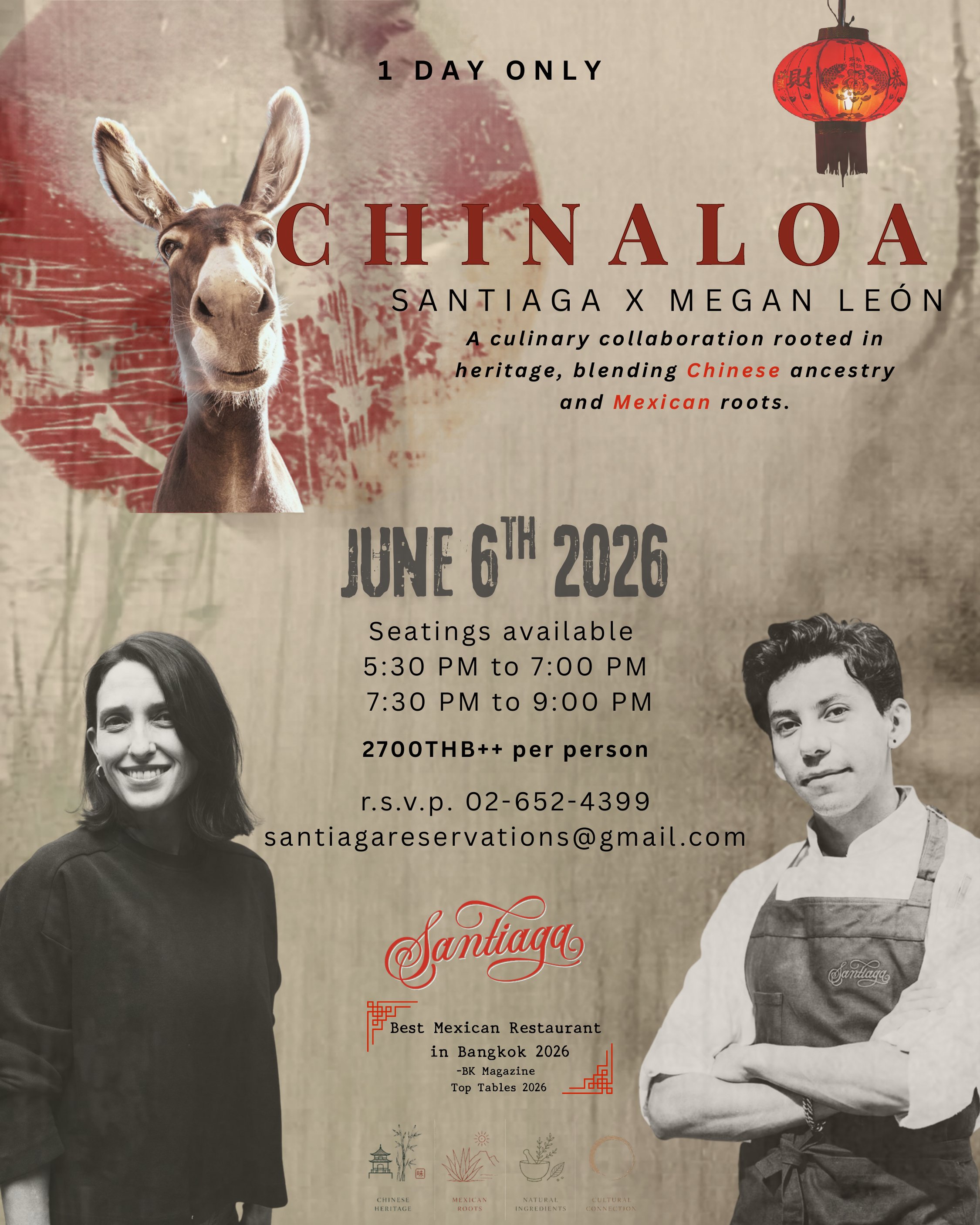 Chinaloa — Santiaga x Megan León — June 6th 2026